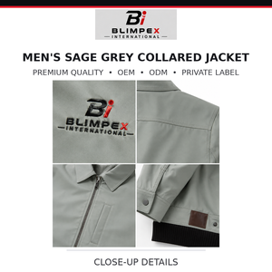 Veste Safari Homme Blimpex International de Haute Qualité, Col Rabattu, Fermeture Éclair Avant, Broderie Floquée, Imperméable, Style Vintage - Product Image 2