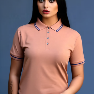 Women's Custom Logo 100% Cotton Pique Outdoor Golf for Polo <b>Shirts</b> Solid Pattern Jersey Fabric Printed Embroidery - Product Image 3