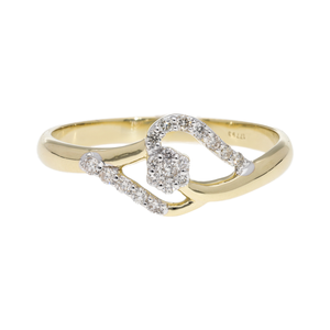 แหวนทองคำ 14K ชุบโรเดียม ประดับเพชรธรรมชาติ ดีไซน์คลาสสิกหรูหรา ลายฉลุแบบเปิด ดีไซน์เกลียว ประดับเพชรแบบพิเศษ - Product Image 1