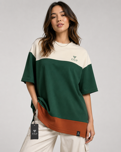 Camiseta de mujer de alta calidad 100% algodón con cuello redondo, logotipo impreso personalizado, lavado tie-dye, estilo holgado para verano. - Product Image 1
