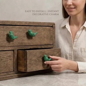 Tirador de Gabinete de Hierro Fundido con Forma de Pájaro Verde, Duradero, para Cómoda, Cocina y Dormitorio, Estilo Moderno, Fácil Instalación - Product Image 2