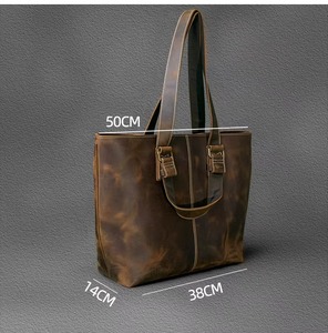 Sac à main vintage en cuir véritable fait main, couleur unie, pour femmes, avec fermeture à glissière, sac bandoulière, sac messager LTB-0232 - Product Image 6