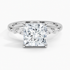 BOJ <b>Ring</b> 0147 Princess Cut 925 <b>Silver</b> Marquise and Round Prong Setting <b>Solitaire</b> Diamond <b>Ring</b> 2ct D Color VVS1 Moissanite GRA - Product Image 1