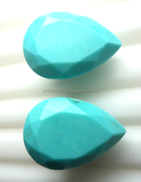 2026 PDM Gems Cabochons en forme de poire en turquoise teinte cristalline, pierres roulées, pierres précieuses de guérison en vrac, prix de gros pour la fabrication de bijoux