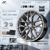 Jantes forgées Mesh Snowflake 18-22 pouces, finition Gunmetal avec face usinée, monobloc VIW-165 pour BMW Audi Mercedes-Benz