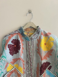 Indian Embroidered Vintage <b>Kantha</b> Boho <b>Jacket</b> Kiara Cut Suzani <b>Kantha</b> <b>Jacket</b> - Product Image 3