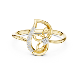 Anillo de Mujer con Diamante Cultivado en Laboratorio con Corte Único en Forma de Pétalo, Chapado en Rodio, Oro Amarillo Sólido de 18 Quilates, para Compromiso, Boda, Fiesta, San Valentín - Product Image 1