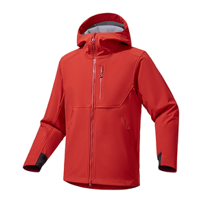 Veste à capuche rouge pour homme, écologique, respirante, imperméable, coupe-vent, sportive, pour l'extérieur, manteau d'automne, fermeture éclair, doublure en polyester - Product Image 4