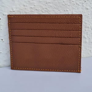 Nuevo estilo, billetera minimalista para tarjetas, calidad superior, textura de PU, cuero marrón, patrón personalizable, tarjetero - Product Image 4