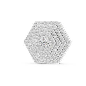 Pendentif en or blanc 14 carats avec diamant de laboratoire taille brillant, bijoux ethniques de mariée pour femme, luxe certifié IGI 0,60 CT plaqué or - Product Image 1