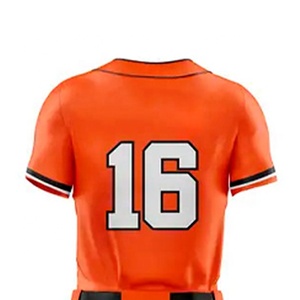 Nuevo precio al por mayor personalizado profesional personalizado Color béisbol Jersey uniforme conjunto transpirable ropa deportiva Color naranja - Product Image 6