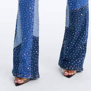 Pantalones de Moda para Mujer, Pantalones Casuales con Logotipo Personalizado, Pantalones Anchos de Mezclilla, Pantalones de Oficina para Mujer - Product Image 3