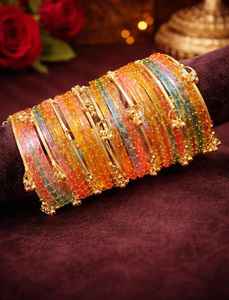 Pakistani & Indian Fashion Punjabi Culture Wear Bridal Shiny Chudiyan Kashmiri <b>Bangles</b> Sets Best Quality Metal Churian Set - Product Image 4