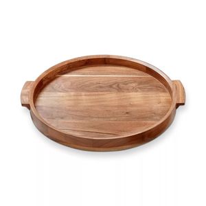 Hot Selling Wooden Serving Tray Hand Carved Leaf Design Mango Wood Kitchen Platter Rustic Home Decor Tableware New Arrival - Product Image 5
