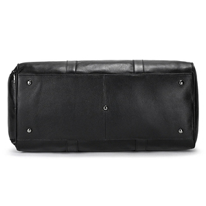 Men's Genuine Leather <b>Duffel</b> <b>Bag</b> 30-40L Zipper Closure Soft Handle Casual Style Interior Compartment Gym Travel <b>Bag</b> - Product Image 2