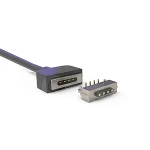 Cfe-conector de cable de alimentación de alta calidad, pogo pin, imán impermeable, 4 pines, conector magnético