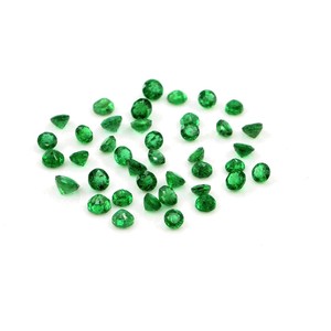 Esmeraldas naturales de Zambia calibradas, redondas de 3 mm, piedras preciosas facetadas sueltas para la fabricación de joyas, listas para usar. - Product Image 1