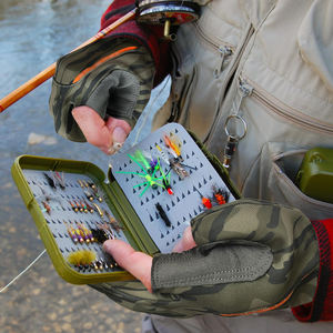 Guantes de Caza Impermeables para Hombre, Medios Dedos, Camuflaje, Poliéster, Cierre con Cordón - Product Image 1
