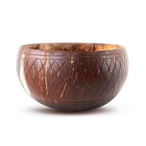 Lightweight Coconut Shell Bowl Organic Natural Wooden Salad Smoothie Bowl for Breakfast Vegan Smoothies Yogurt Salad - Product Image 1