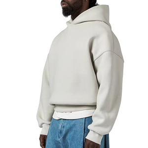 Oversized <b>Men's</b> 100% Cotton Hoodie Custom Heavyweight <b>Pullover</b> Boxy Cropped Drop Shoulder Hoodies for <b>Men</b> - Product Image 3