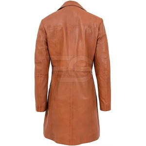 Abrigo largo de cuero premium para mujer, elegante abrigo de invierno para uso casual y formal, personalizado. - Product Image 3