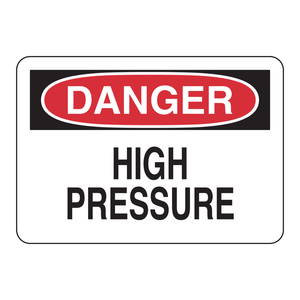 Señal de Advertencia de Alta Presión Brady DANGER, Señal de Seguridad Duradera para Interiores/Exteriores para Áreas Industriales - Product Image 1