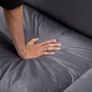 Divano Componibile Grigio Scuro 117.7 con Pouf per Soggiorno - Product Image 6