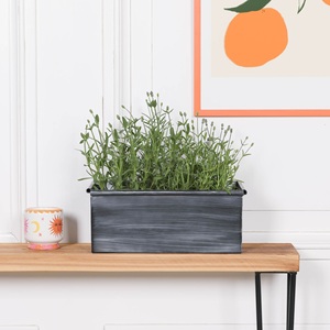Industrial Metal <b>Rectangle</b> <b>Planters</b> Set of 4 Galvanized Finish Outdoor Indoor Decorative Storage Trays - Product Image 1