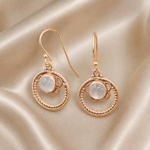 Pendientes Colgantes de Cuarzo Rosa Natural OEM con Halo, Plata de Ley 925, Pendientes Colgantes Circulares Artesanales, Proveedor Mayorista de Joyería para Ella y Mamá - Product Image 5