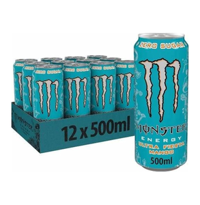 Bebida Energética Monster Energy Ultra Blue Sin Azúcar, Auténtica, 12 Latas de 500ml, Sabor Cítrico y Frutal Ligero y Refrescante, Venta al Por Mayor - Product Image 1