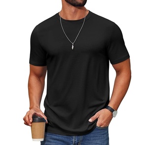 Camiseta de Manga Corta para Hombre, Cuello Redondo, Corte Ajustado, 100% Algodón Jersey, Diseño Casual, Transpirable, Color Sólido - Product Image 1