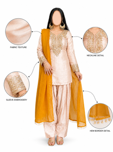 Dernier modèle de Salwar Kameez pakistanais pour femme, en soie brodée, coupe ample, longueur ras du sol, avec ensemble Palazzo et Dupatta en organza, pour mariage - Product Image 1