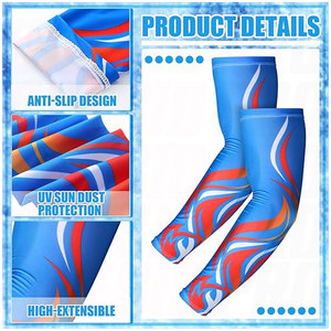 Manchons de compression sportifs personnalisés anti-UV pour hommes, protection solaire, couvre-tatouages, respirants et légers - Product Image 4