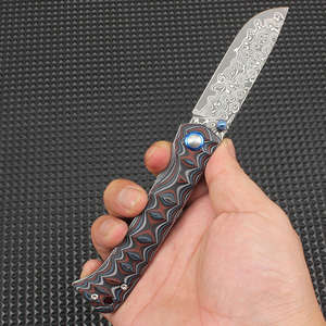 Couteau pliant en acier Damas pour le camping et la chasse, personnalisable OEM, qualité industrielle, de poche, portable, multifonctionnel - Product Image 6