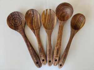 Wooden <b>Spoons</b> Set 1 Piece Hand <b>Carved</b> Natural Finish Food Safe Dishwasher & Microwave Safe Kitchen <b>Tools</b> - Product Image 2
