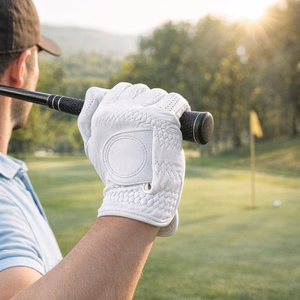 Gant de golf pour femme de haute qualité, main droite, blanc, respirant, antidérapant, en cuir PU – Premium pour le sport - Product Image 6