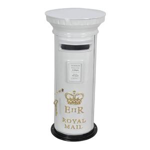 British Luxury ER Post Box White Coated Latest Cylindrical Pillar Letter Box For Garden Supplies Home Decor - Product Image 1