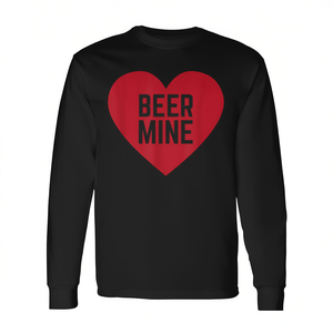 Beer Mine Camiseta de manga larga con cuello redondo, unisex, para adultos, regalo del día de San Valentín, impresión digital - Product Image 2