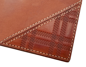 Castello Italian Slim Men's RFID Protected Genuine Leather Minimalist Formal ID Card Case <b>Holder</b> Open Short Embossed Logo High - Product Image 4