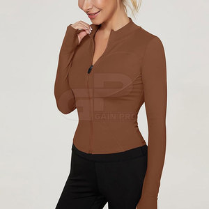 Premium Women <b>Yoga</b> <b>Jacket</b> Quick Dry Soft Touch Material Long Sleeve Slim Fit Zippered Sports <b>Jacket</b> For <b>Yoga</b> - Product Image 3