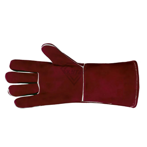 Guantes de soldadura de cuero resistente, resistentes al calor, protección de seguridad para las manos, para trabajos de soldadura en construcción industrial. - Product Image 5