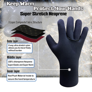 Guantes de Neopreno Premium de 3mm, Cálidos, Antiarañazos, para Buceo, Snorkel, Moto Acuática, Wakeboard - Product Image 6