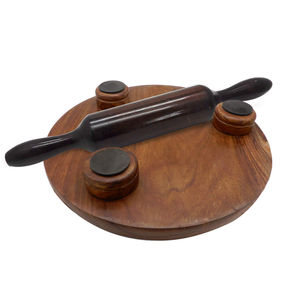 Wooden Rolling Pin & Board for <b>Chapati</b> <b>Maker</b>/Roti <b>Maker</b> and Customized Size Unique Chakli Belin Design Best Quality - Product Image 2
