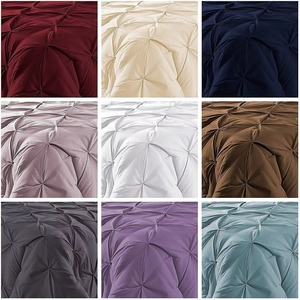 Kanak <b>Bedding</b> Pinch Comforter Set King 3 Piece 100% Cotton Tufted Geometric Pattern WineWine Machine Wash Home Decor - Product Image 6
