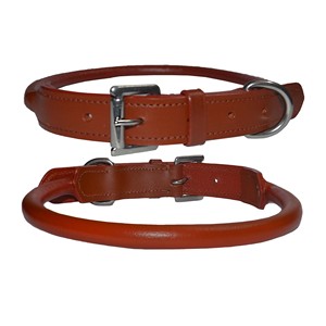 Collier pour chien en cuir roulé, doux, rond, durable, réglable, confortable, pour l'entraînement et la promenade, fournisseur en gros OEM - Product Image 5