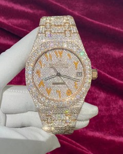 Montre automatique mécanique de luxe en acier inoxydable, édition limitée, avec diamants ETA et moissanite VVS1 sertie (Bussdown Iced) pour homme, avec boîte - Product Image 4