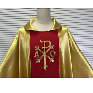 Casulla de Sacerdote en Satén Dorado con Bordado de Cruz, Diseño Personalizado 2026, Casulla Bordada de Alta Calidad con Nuevo Diseño - Product Image 5
