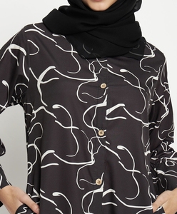 Moderna y Elegante Nueva Abaya Turca, Ropa Islámica, Vestido Largo Abierto por Delante para Mujeres Musulmanas, Poliéster Anti-Pilling y Anti-Arrugas - Product Image 2