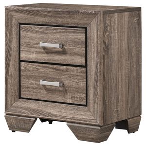 Comodino Rettangolare a 2 Cassetti Tomasina in Finitura Lavata Color Tortora - Product Image 3