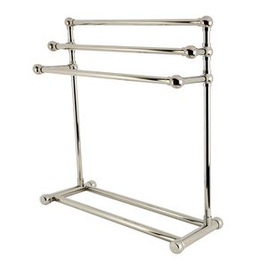 Elegant Stainless Steel Freestanding <b>Towel</b> <b>Rack</b> Double Frame Holder Bathroom Organizer Durable Minimal Structure Design - Product Image 3